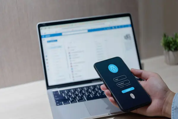 Smartphone displaying health data with a privacy shield icon